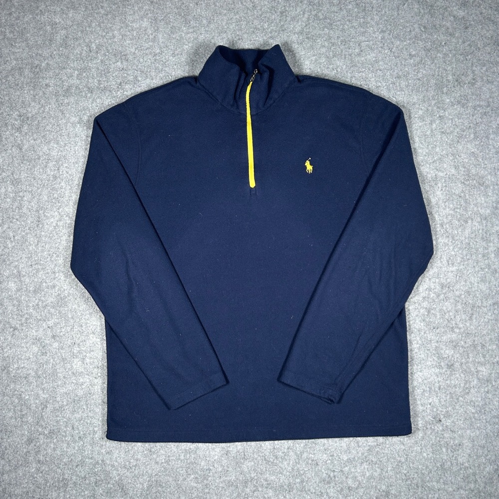 Polo Ralph Lauren Pullover Mens Large Navy Blue Performance Quarter Zip Fleece